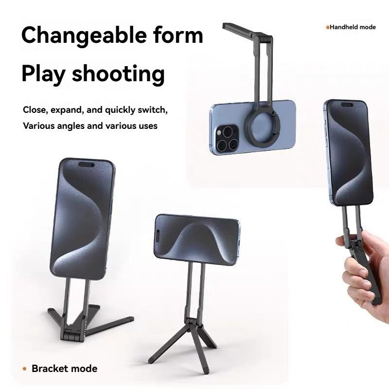 Magsafe Magnetic Phone Stand, Multi-Functional Tripod for Photography and Live Streaming, Portable Aluminum Desktop Mount
