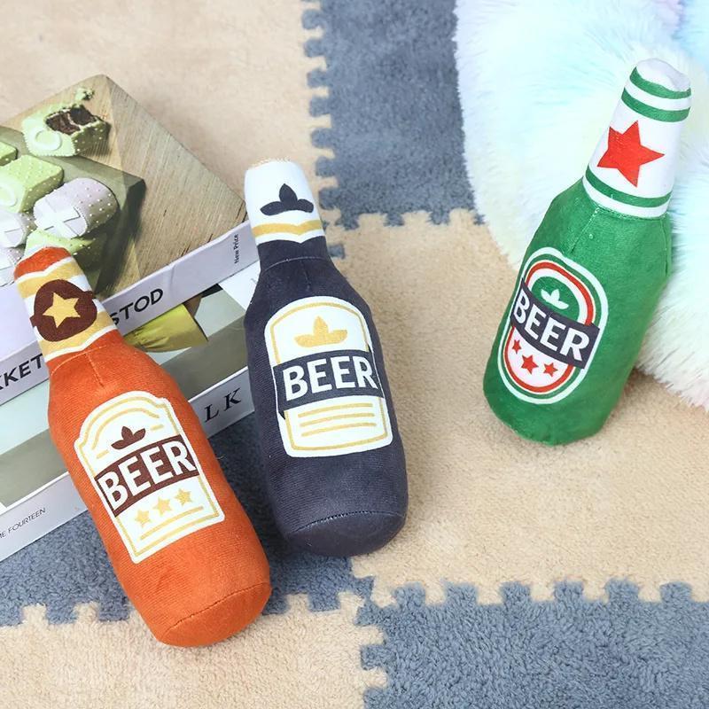 Plush Dog Toys Beer Bottle Shaped Small Large Dogs Bite-Resistant Clean Teeth Chew Toy Pets Squeaky Interactive Playing Supplies Plush Dog Toys Beer Bottle Shaped Small Large Dogs Bite-Resistant Clean Teeth Chew Toy Pets Squeaky Interactive Playing Supplies