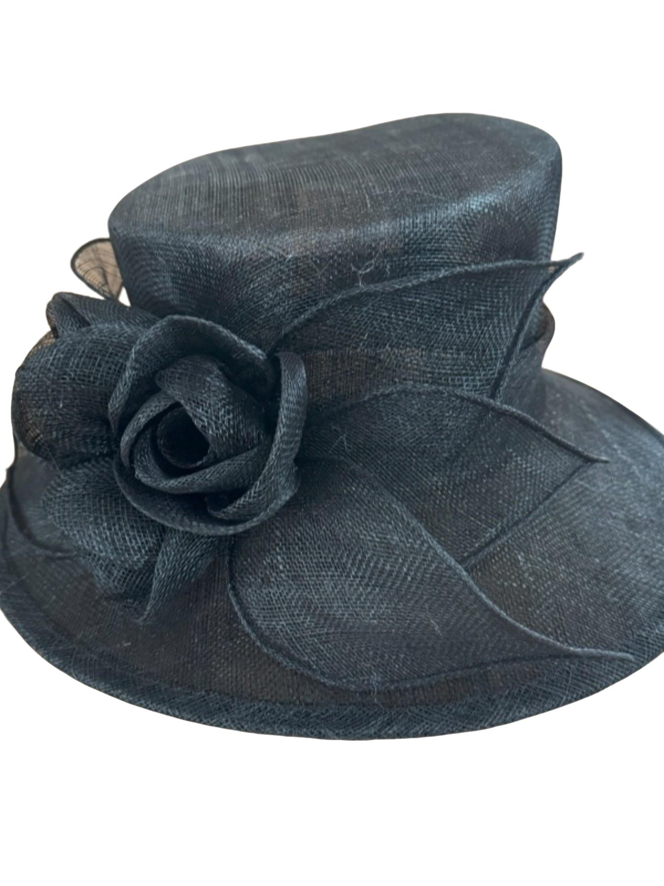 French Vintage Lace Hat, Handmade with 3 Flower Buds and 6 Leaf Accents, Perfect for Weddings, Banquets, Churches, Formal Events