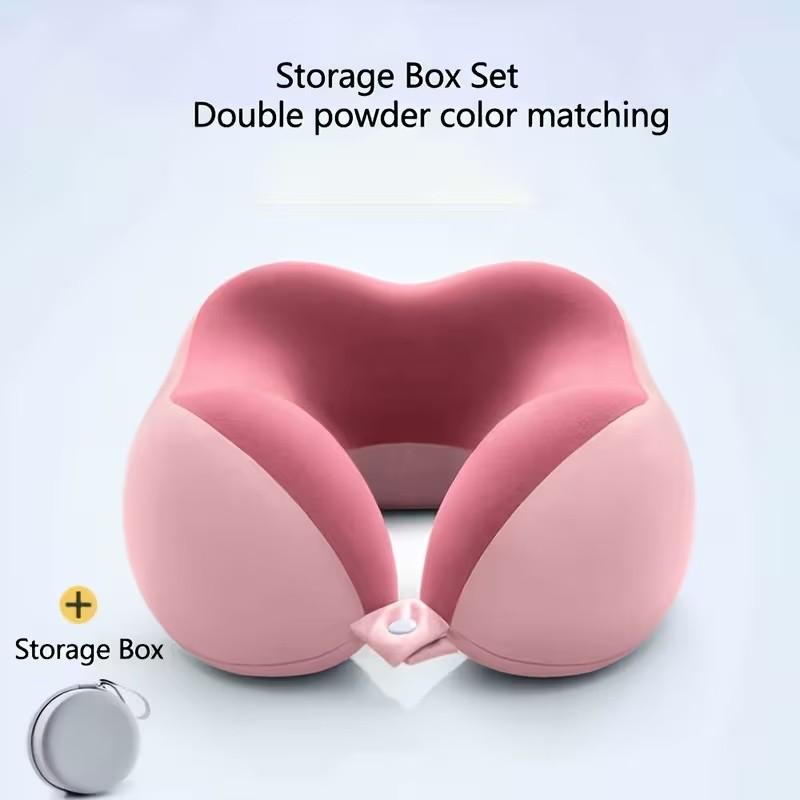 Ergonomic U-Shape Neck Pillow with Storage Bag, Memory Foam Travel Office Pillow, Detachable Washable Cover, Portable Cervical Pillow for Plane Car Bed, Travel Neck Cushion, Neck Rest Cushion