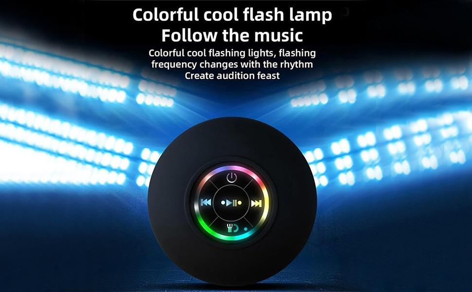 Mini Bluetooth Shower Speaker, Portable Bluetooth-compatible Speaker for Beach, Shower and Home Mini Portable Wireless Speaker,Ortable Wireless Speaker with Suction Cup. Pairs Easily to Phones, Tablets, Computer. Gift for Men and Women