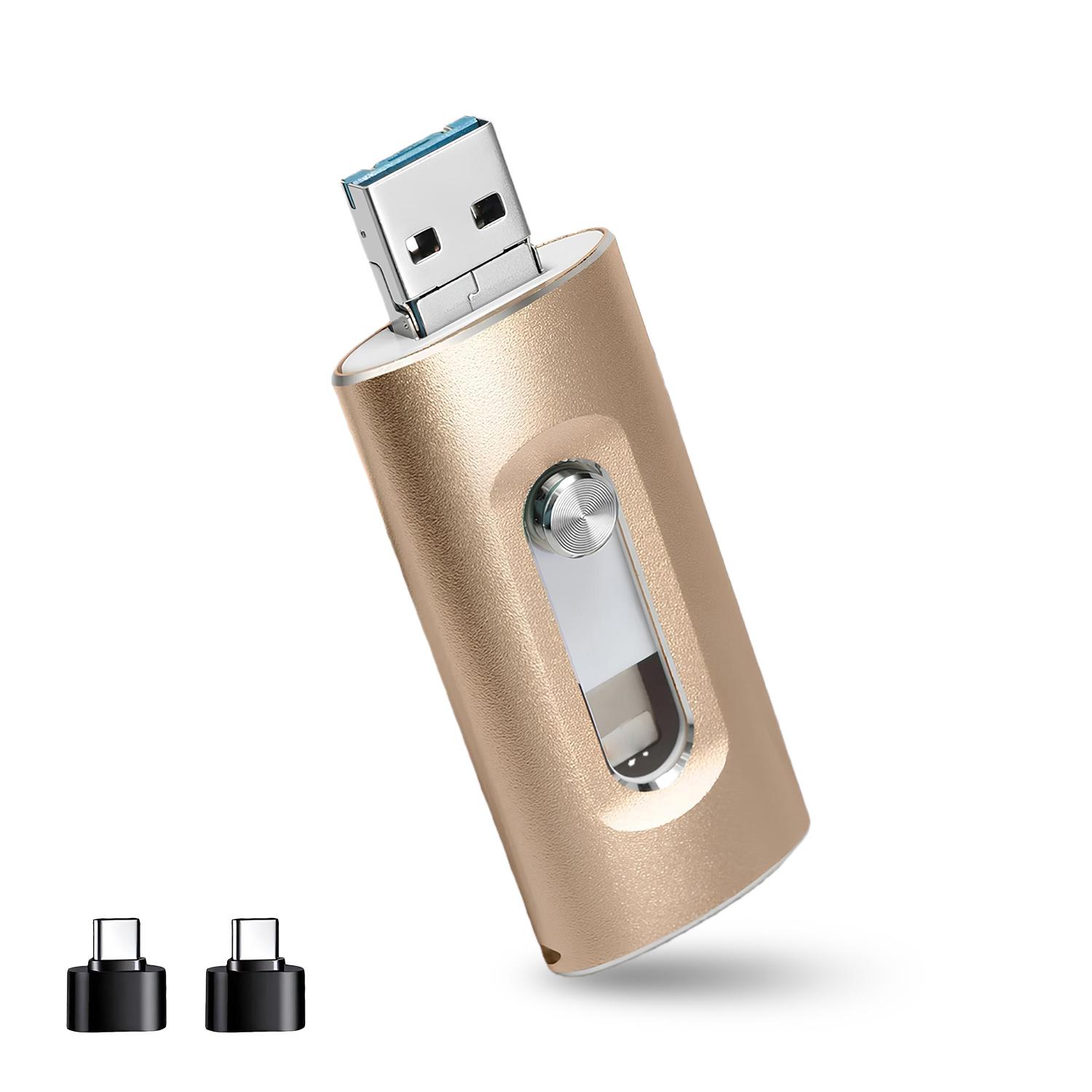 3 in 1 Flash Drive (App Required) - High Speed USB 3.0 Memory Stick with Free Type-C Adapter for iPhone/iPad/Android/PC, OTG Flash Pen Drive for Photos & Videos Backup 3 in 1 Flash Drive (App Required) - High Speed USB 3.0 Memory Stick with Free Type-C Adapter for iPhone/iPad/Android/PC, OTG Flash Pen Drive for Photos & Videos Backup