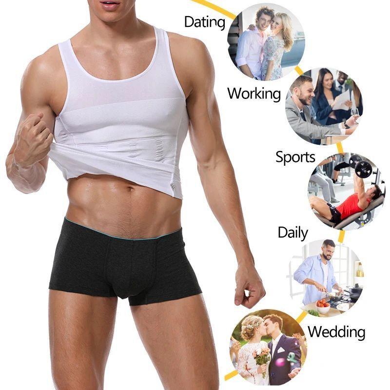 Men Body Shaper Vest Gynecomastia Compression Shirts Tummy Control Shapewear Moobs Undershirt Body Shaper