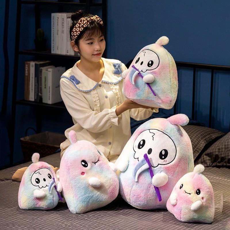 Halloween Ghost Pillow Death God Plush Toy, Small Soft Stuffed Doll, Halloween Decorative Accessory, Perfect Gift for Horror Fans