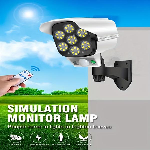 1:1 Fake Security Camera Light ️ Solar Powered | Motion Sensor & Remote Control | IP65 Waterproof | LED Deterrent Light for Home/Garden Durable Plastic Rechargeable