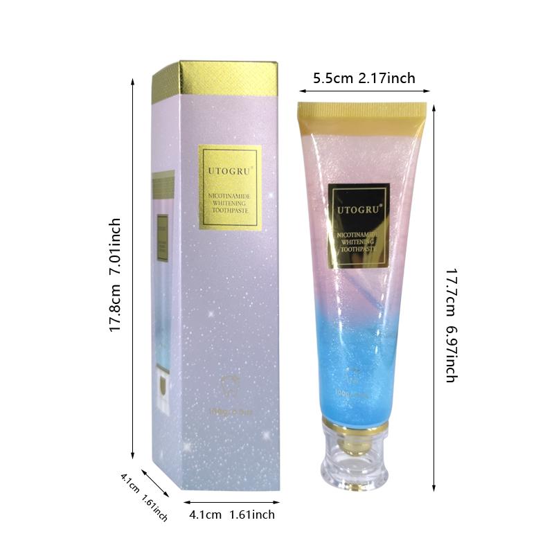 UTOGRU Triple Whitening Niacinamide Toothpaste for Oral Health & Sensitive Skin Blue Bad Breath Killer Brighten Teeth Say Goodbye to Oral Problems UTOGRU Triple Whitening Niacinamide Toothpaste for Oral Health & Sensitive Skin Blue Bad Breath Killer Brighten Teeth Say Goodbye to Oral Problems