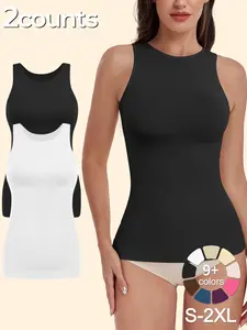 Women's Seamless Shapewear Underwear Tank Tops, Womenswear, 1/2/3 Pack, Round Neck Strapless Slim Fit Compression Belly Control, Casual All Season Wear, Compression Body Shaper