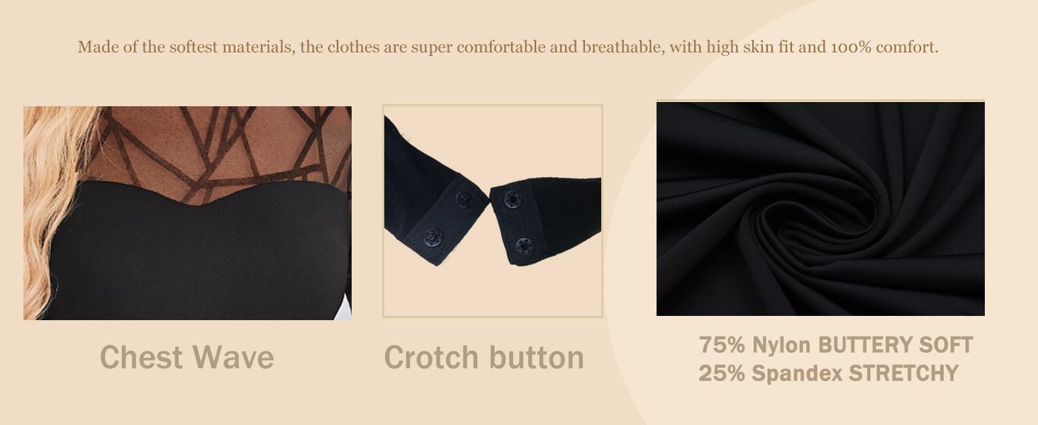 Women's Double Lined Slimming Bodysuit - Mock Neck, Sheer Mesh Long Sleeve Top for a Flattering Look