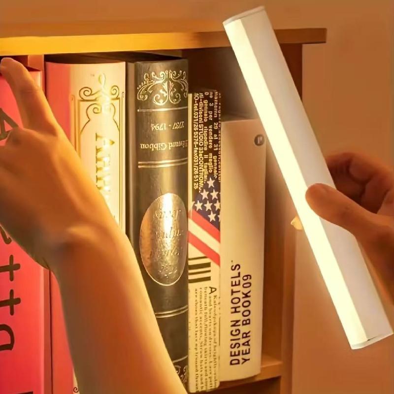 Smart Motion Sensor LED Strip Light, Wireless Magnetic Self-Adhesive Installation, USB Rechargeable Cabinet Drawer Night Light