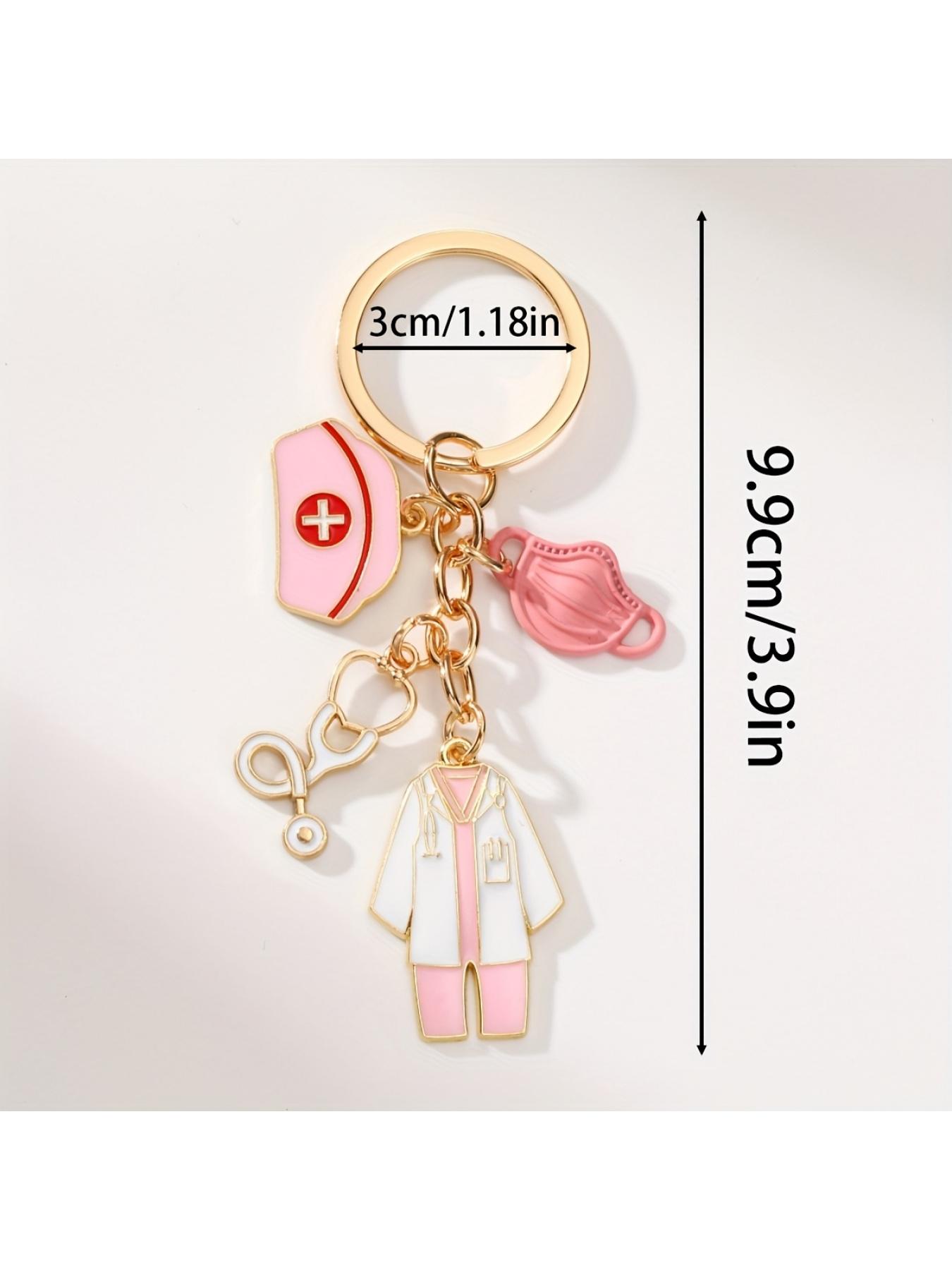 1pc Alloy Oil Drop Nurse Cap Keychain, Doctor Medical Staff Keyring, a Gift for Doctors
