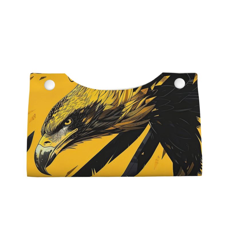 1pcs Yellow Eagle PU leather tissue box cover, rectangular tissue box cover, tissue box holder, imitation leather rectangular tissue box cover, bathroom tissue holder, car tissue holder for bathroom, car, bedroom, hotel, office