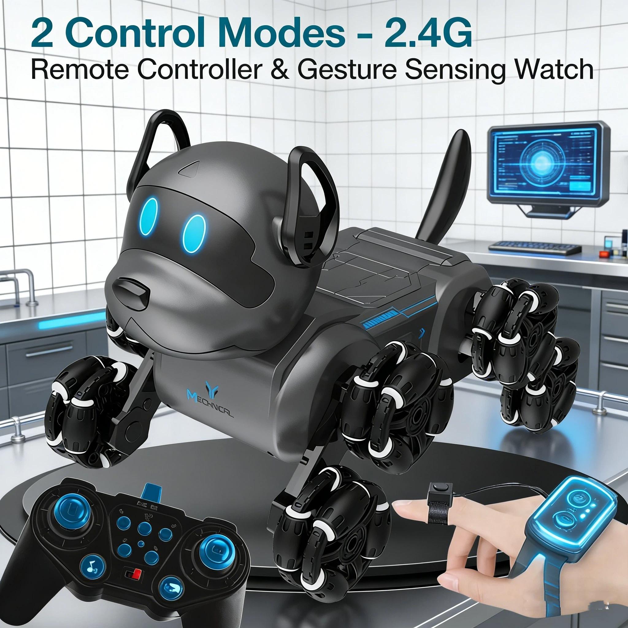 Smart Remote Control Robot Dog Toy, Gesture Sensing Electric Pet Dog for Kids, Birthday Gift, Holiday Present, Boys' RC Toy