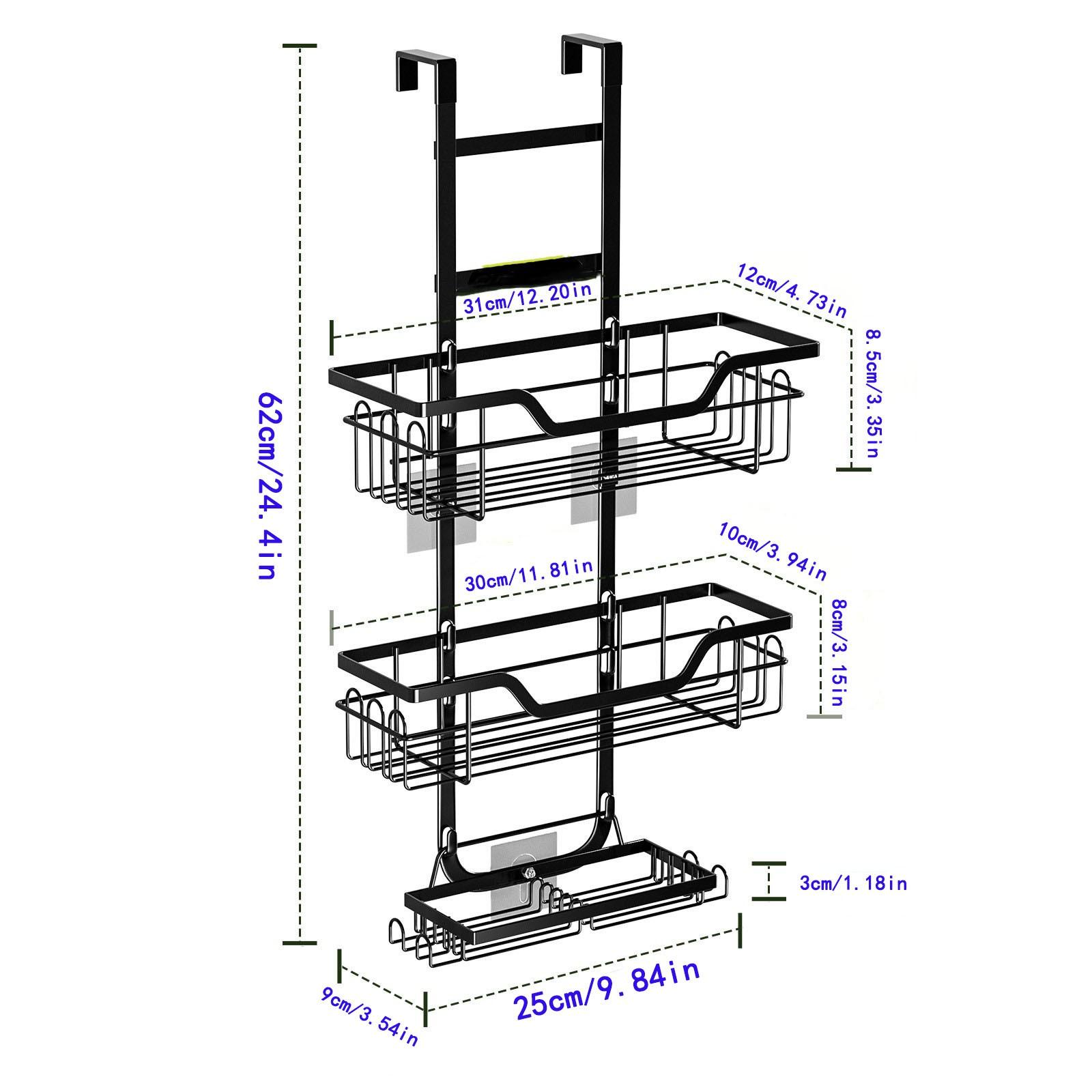 Multi-Layer Bathroom Shelf, No-Drill Wall-Mounted Organizer, 3-Tier Soap & Towel Holder, Space-Saving Storage Solution for Bathroom