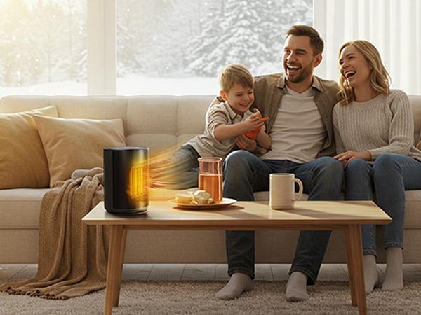 Space Heater, 1500W PTC  Portable Ceramic Space Heater with Fan,Heater with Digital Thermostat & Remote(40-86°F), 24H Timer, 5 Modes, ECO Mode, Overheat and Tip-Over Protection, Fast Heating for Bedroom, Office, and Home Indoor Use