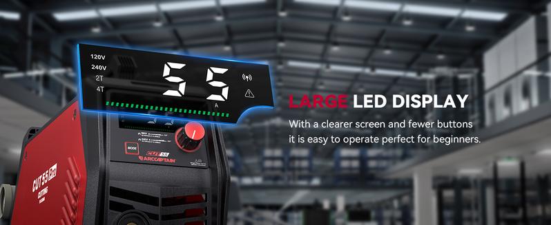 ARCCAPTAIN CUT55 Pro Plasma Cutter APP Control 55 Amp Non-Touch Pilot Arc 120V/240V Dual Voltage Large LED Display 2T/4T 3/4 Inch Cut DC Inverter IGBT High-Frequency Plasma Cutter for Stainless Steel Aluminum Iron Fabrication ARCCAPTAIN CUT55 Pro Plasma Cutter APP Control 55 Amp Non-Touch Pilot Arc 120V/240V Dual Voltage Large LED Display 2T/4T 3/4 Inch Cut DC Inverter IGBT High-Frequency Plasma Cutter for Stainless Steel Aluminum Iron Fabrication