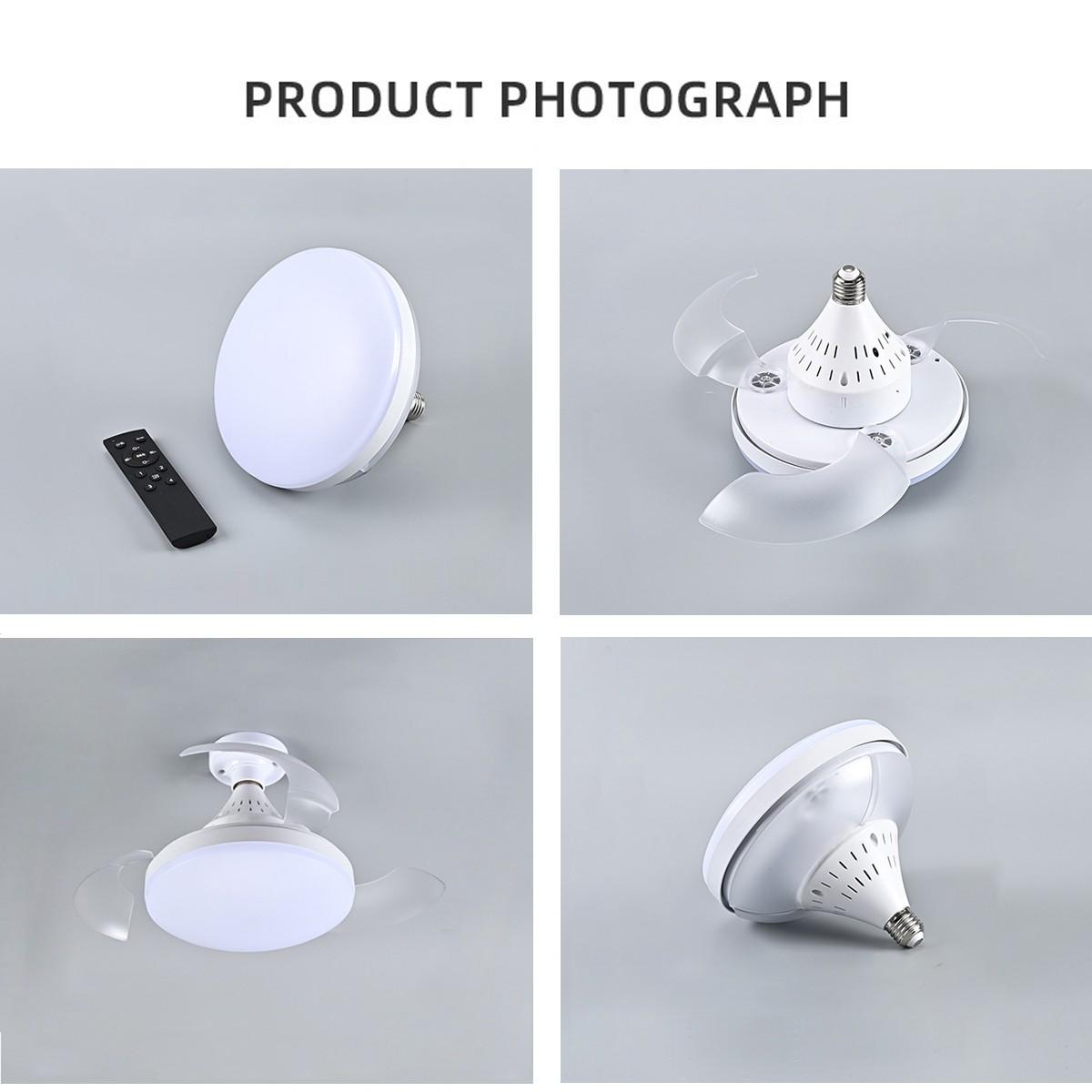 LED ceiling fan light, white, stepless dimming, invisible ceiling fan lamp, with remote control + APP control, suitable for bedrooms, living rooms, kitchens, studies, indoor lighting and fan light.