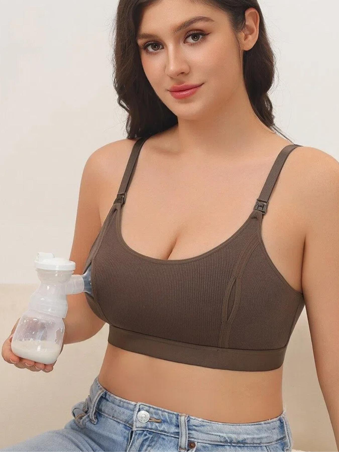 3-Piece Maternity Underwear Set, Dual-Layer No Padding Design, Postpartum Nursing Bra, Pregnancy Maternity Bra, Convenient Hanging Pump Compatible