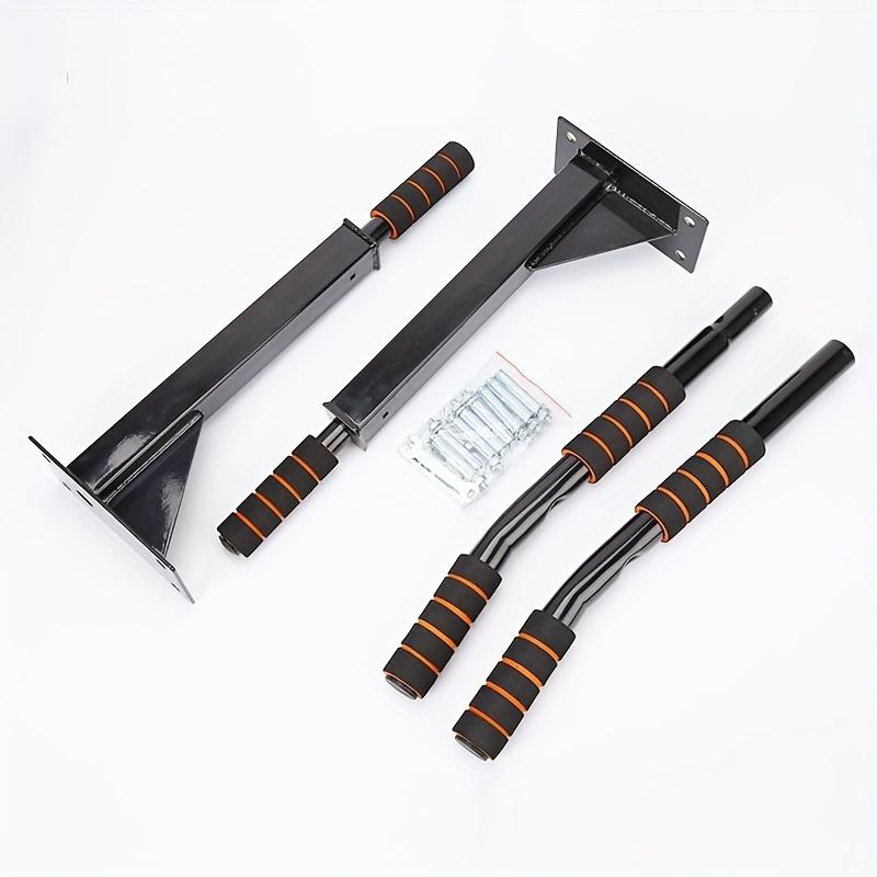 Industrial-Strength Wall Mounted Pull Up Bar | 1100LB Load Capacity, Multifunction Home Workout Station with Hanging Straps, Suitable for Weighted Pull-Ups, Dips & Body Stretching – Black, Commercial Grade Equipment