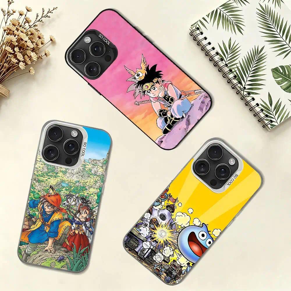 Game Dragon Quest Silver Electroplated Shockproof Phone Case For iPhone 11-17 Pro Max/Plus & Samsung Galaxy S23-S25