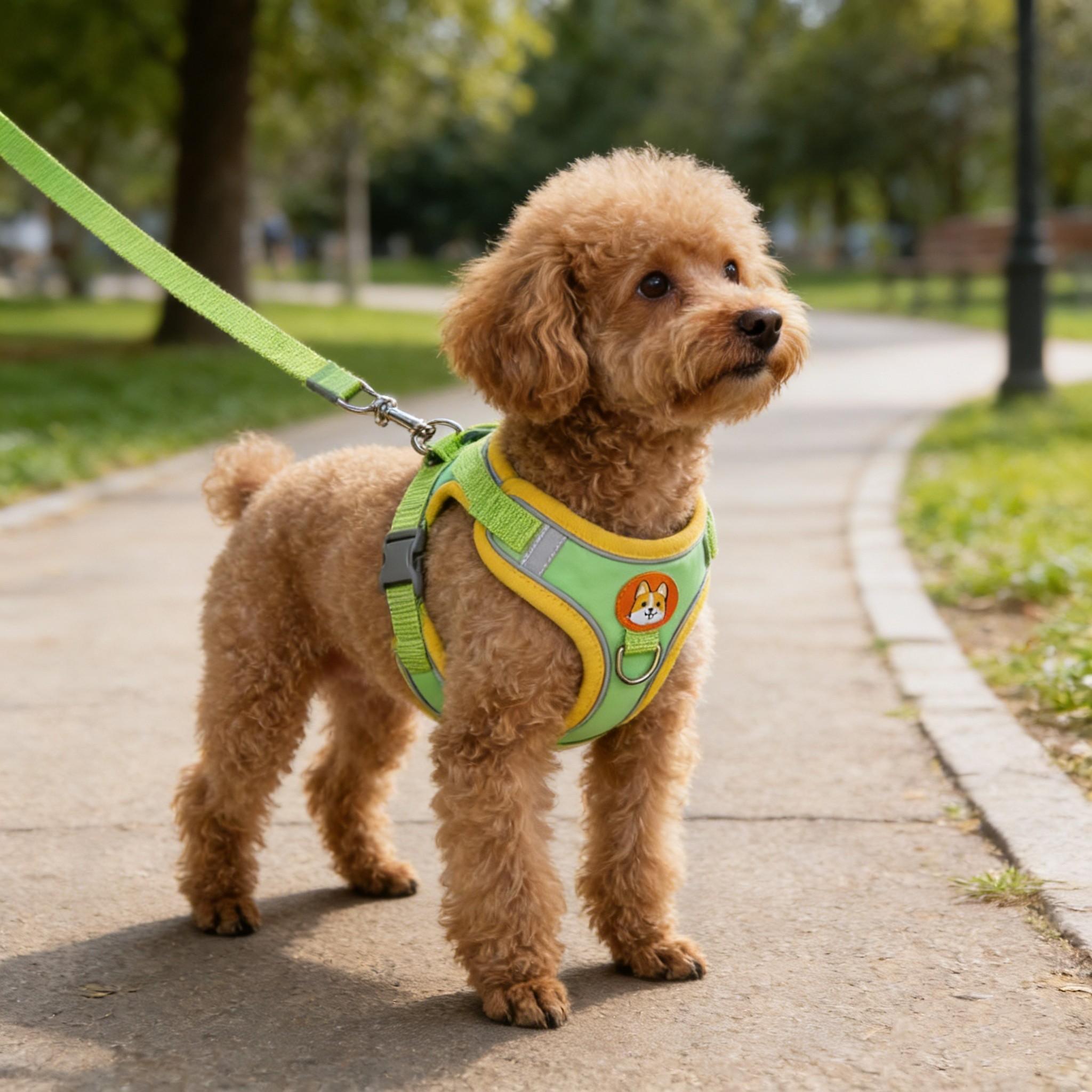 Reflective Pet Harness for Small Dogs, Comfortable Step-In Design, Night Safety Walks, No Pull Vest, Ideal for Evening Strolls