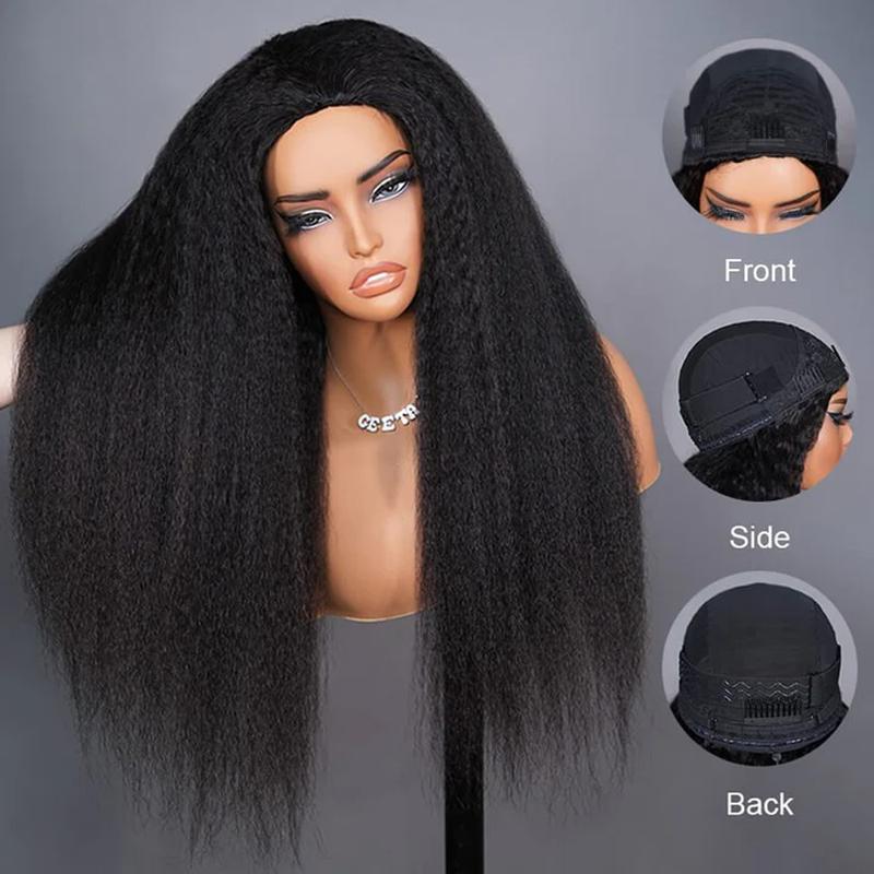 [3 in 1 Half Wig] Bling Hair Half Wig Human Hair 180% Density Glueless Wigs Human Hair Curly 3 In 1 Half Wigs for Black Women Drawstring Seamless Flip Wig Beginner Friendly FallFreshness