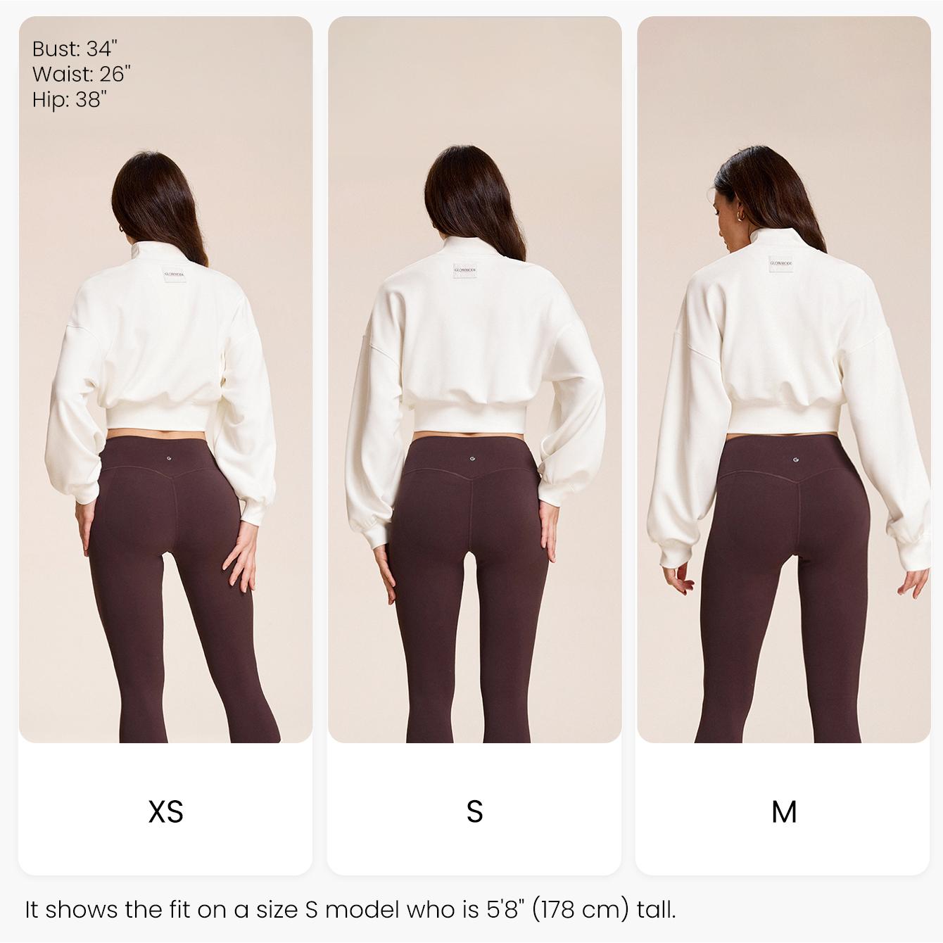 GLOWMODE Modal Soft Warm Curved Bubble Hem Waist Length Oversized Ribbed Cuffs High Neck Pullover Sweatshirt Daily