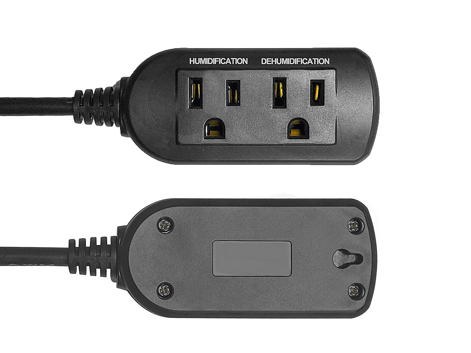 DIGITEN DHC312 Digital Display Humidity Controller, Pre-wired Dual-Stage Outlet with Temperature Display, Humidifier and Dehumidifier Controller, Suitable for Grow Tents, Reptile Enclosures, Mushroom Rooms, and Fans