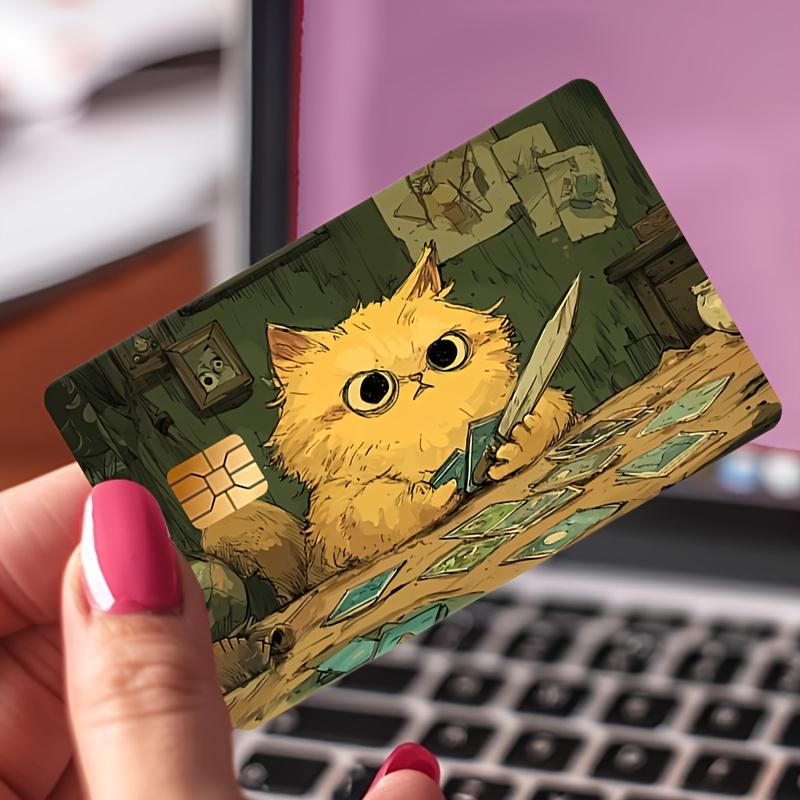 Cute Cat Bank Card Credit Card Debit Card Transportation Card Room Key Card Skin Sticker, Debit Card Sleeve, Decorative Sticker, Fun Card Skin, Durable Sticker, High-Quality Decal, Sticker, Cat Lover, Fashion Enthusiast