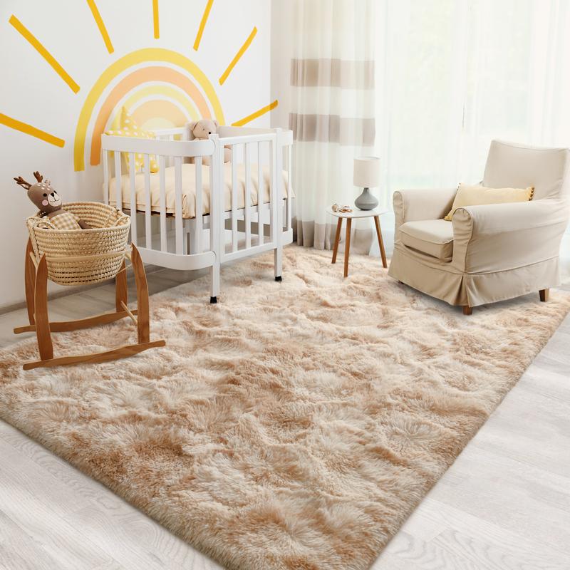 【Deals for You Days】Tie-Dyed Fluffy Shag Rug Area Rugs for Living Room Nursery Dorm Anti-Skid Soft Modern Plush Aesthetic Room Decor Floor Protection