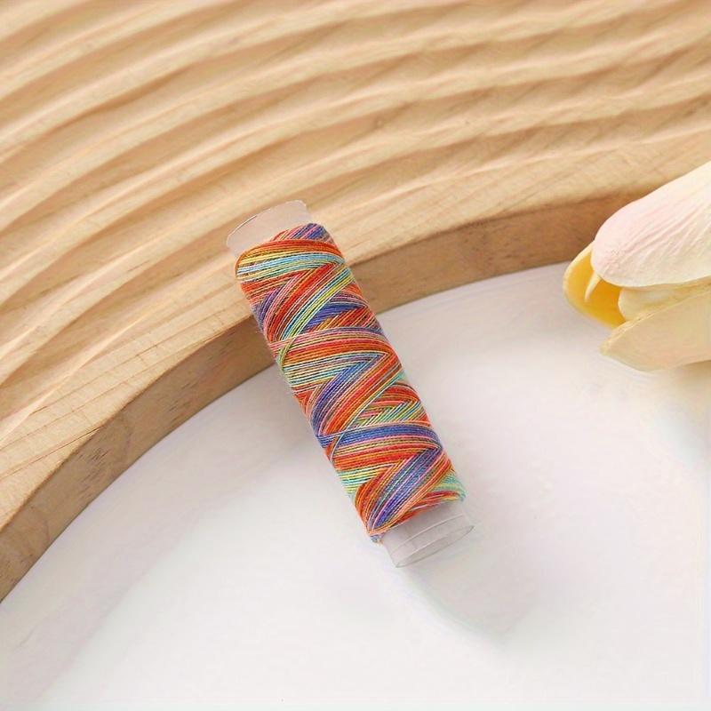 10pcs Rainbow Variegated Polyester Embroidery Sewing Thread - 5pcs, 75 Yards Per Spool, Machine Sewing and Hand Stitching