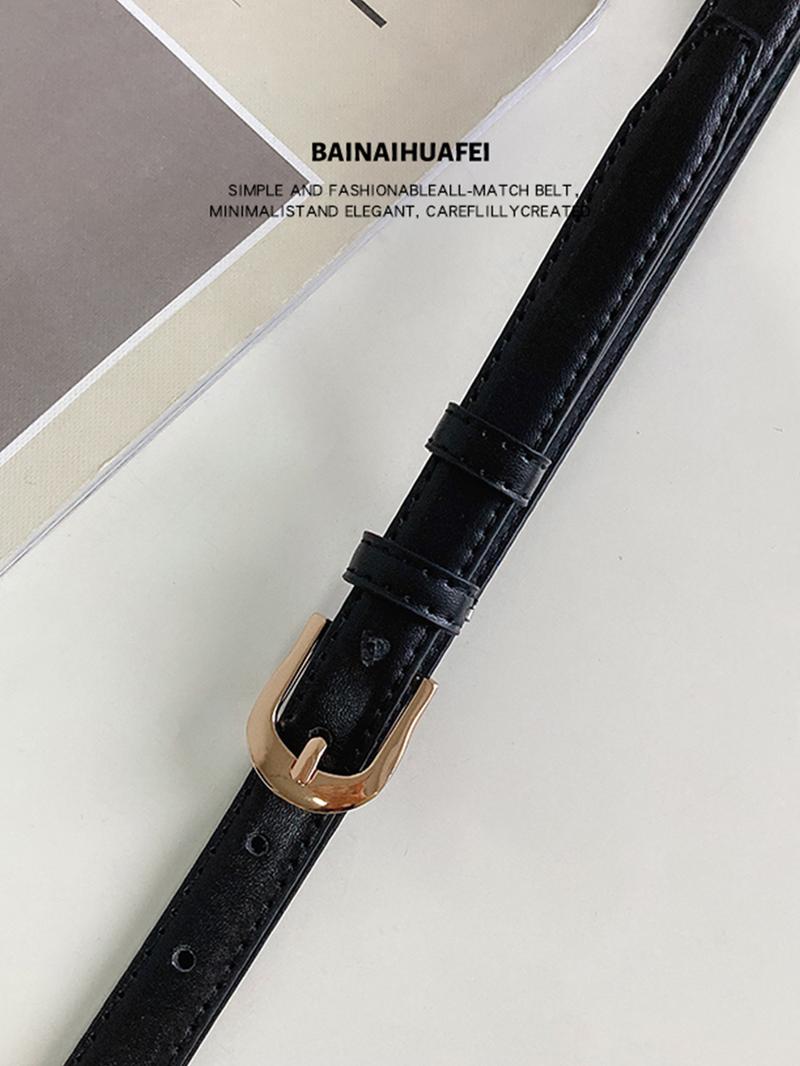 Women's Minimalist Casual Plain Color PU Leather Belt, Vintage Trendy Belt, Fashionable Versatile Belt for Jeans & Dress Decoration Women's Minimalist Casual Plain Color PU Leather Belt, Vintage Trendy Belt, Fashionable Versatile Belt for Jeans & Dress Decoration