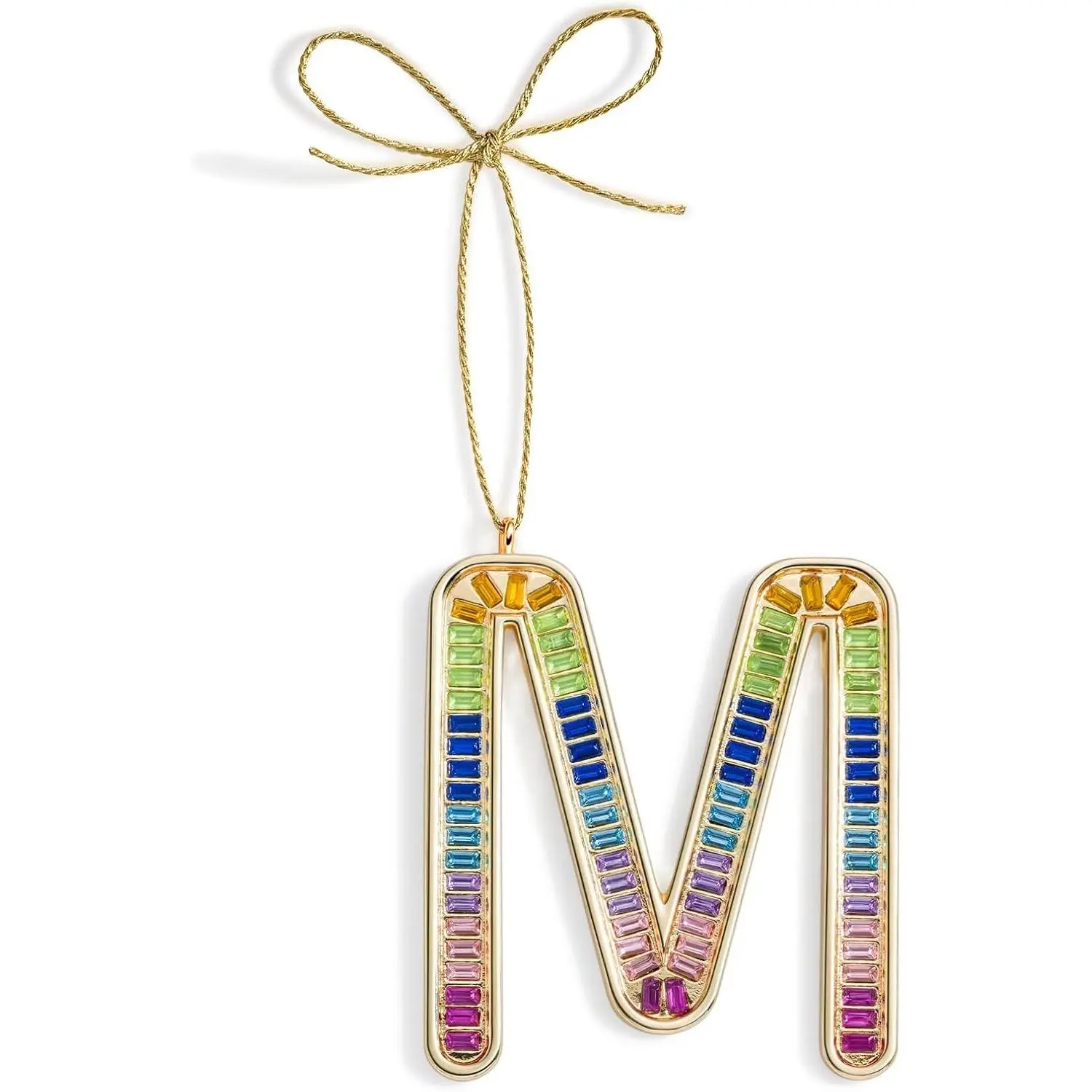 Christmas Ornaments, Letter M Ornaments for Christmas Tree | Colorful Initial Xmas Tree Hanging Ornament for Mother Best Friends Sister Wife Decor