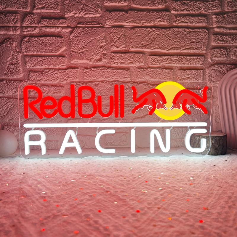 Red Bull RACING Neon Garage Sign Decorative Neon Light Perfect for offices, showrooms, car dealerships, garage decor, gifts, and factories.