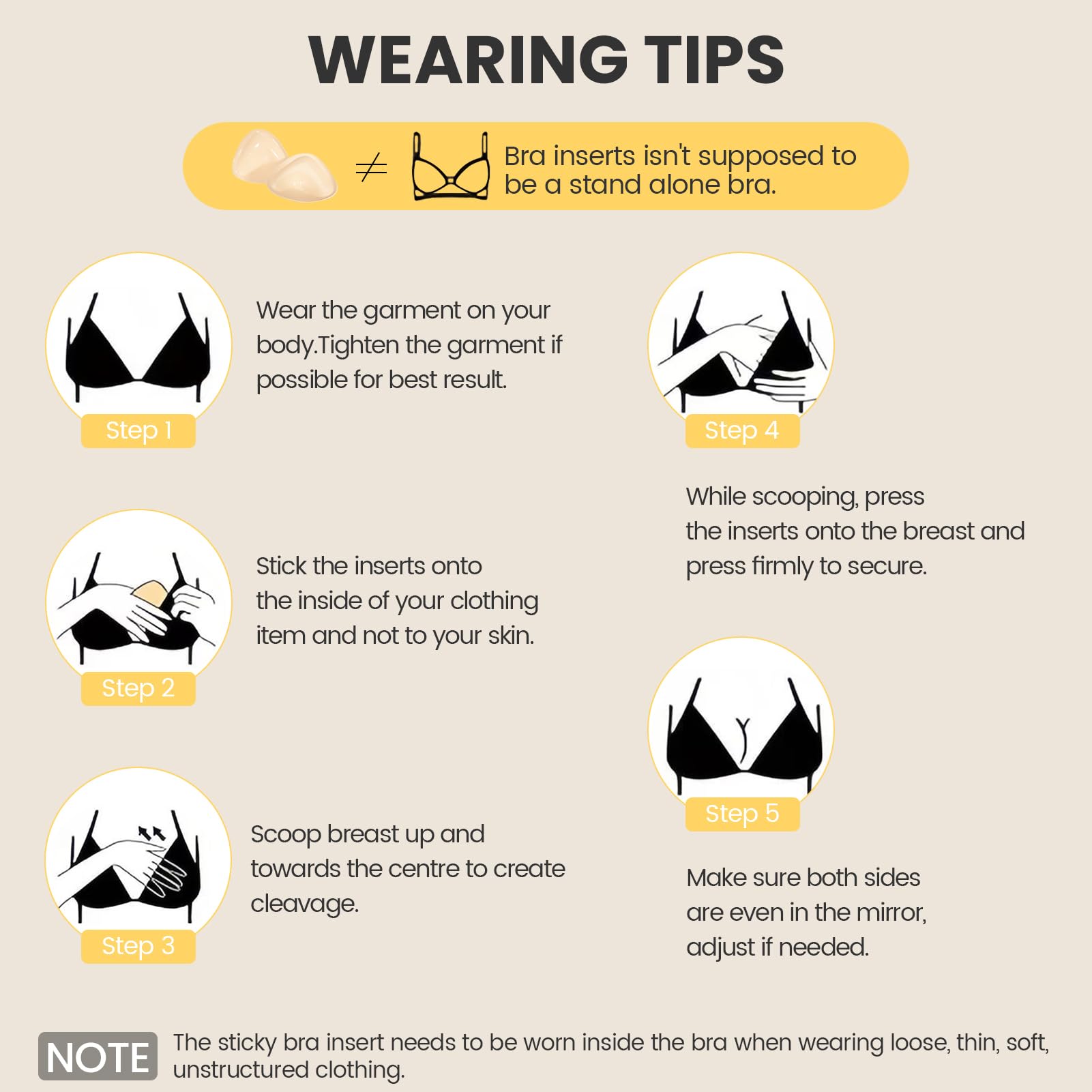 12pcs Double-Sided Self-Adhesive Bra Pads, Reusable & Waterproof Chest Pads, Invisible Thickened Padding for Swimsuits & Bikinis