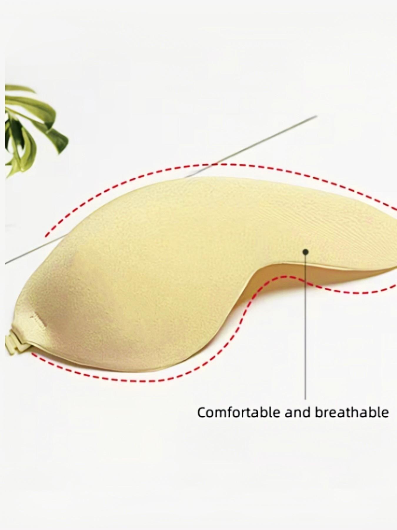 1/2/4 Piece Set Strapless Adhesive Bra Silicone Breast Petals, Sexy Push-Up Invisible Bra For Women, One-Piece Seamless Backless Mango Shaped Bras And Silicone Nipple Covers For Women Strapless Dress Wedding Gown, Suitable For Daily