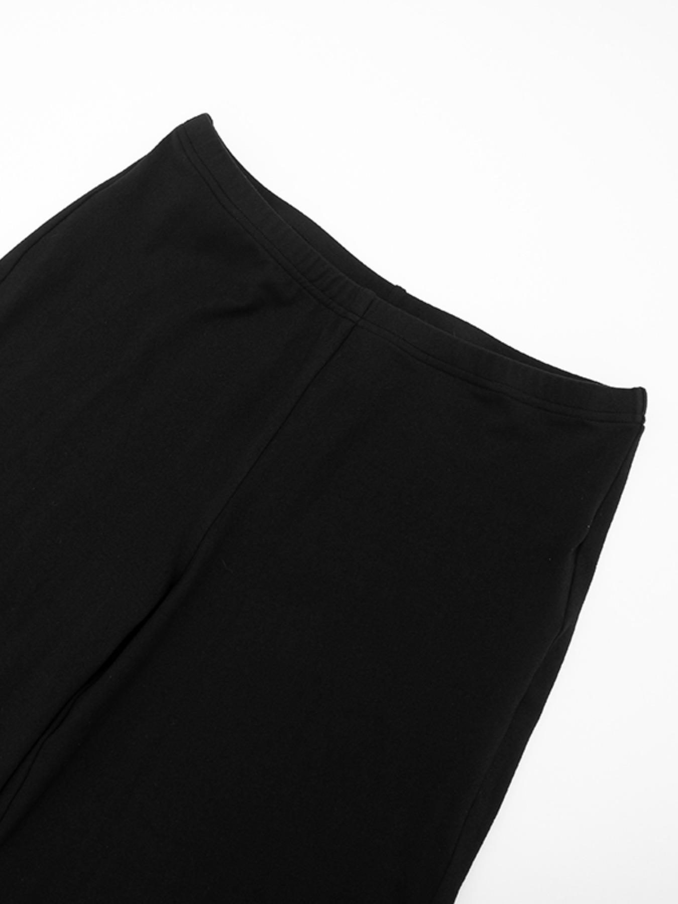 Women's Fashion Solid Color Casual Round Neck Flare Long Sleeve Top & Straight Leg Pants Set, Comfortable Muslim Spring Autumn,Business Casual Outfits