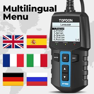 TOPDON BT100 Battery Tester,12V 100-2000CCA Car Battery Tester with Cranking Charging Tests, Ideal for DIYers & Auto Repair Shops