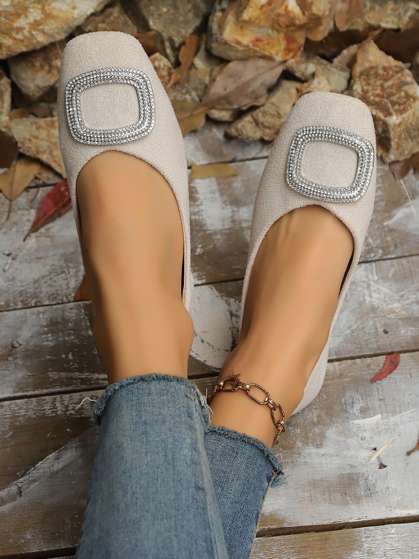 Women's Flat Vintage Square Toe Shoes, Perfect for Hiking, Daily Shopping, Commuting, Comfortable and Stylish Footwear