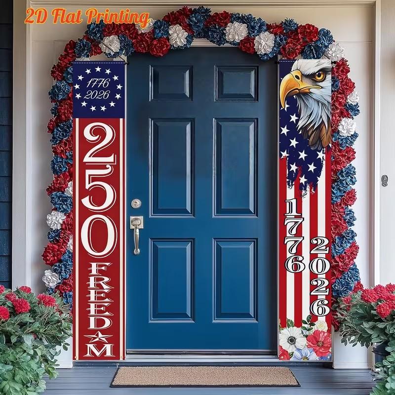 Celebrate Us Bicentennial 250th Anniversary Decorative Banner, Perfect for Patriotic Parties & Home Decor, Indoor/outdoor Use, Size 12x70.8 Inches