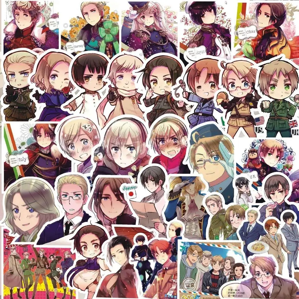 1 Pack Anime Sticker Axis Powers Action Figures Feliciano Varga Ludwig Kiku Honda Alfred F. Jones Collection Gift Toy