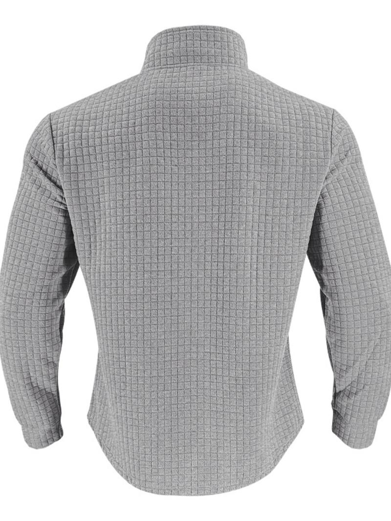 Men's Fall Winter Half-Zip Stand Collar Sweatshirt, Casual Loose-Fitting Long Sleeve Knitwear, Daily Commute Outdoor Leisure Wear