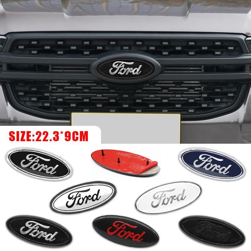 22.3cm 14.5cm Car Styling Logo Front Grille Emblem Rear Trunk Badge Accessories For Ford Mondeo MK2 MK4 F150 F250 F250 GT GT500 Decal For Cars