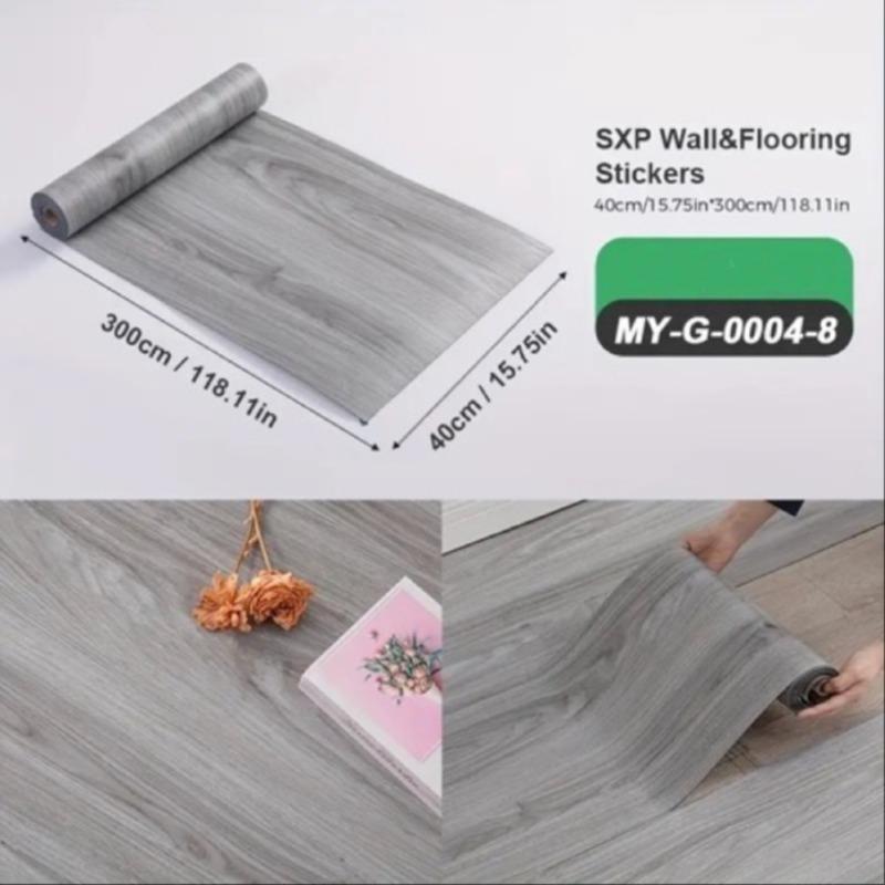 2 Rolls SXP Self-Adhesive Wall Floor Tiles, Peel and Stick 15.75"X118" Vinyl, Aluminum Foil Backing, Modern Wood Grain and Marble Pattern, 30 Colors Available, Home Decor, Easy to Apply Wall Film, Suitable for All Indoor Spaces