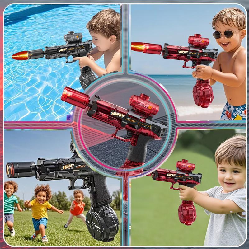 SuperX 2025 New Automatic Electric Water Blaster High Capacity Squirt Water Blaster with Extra Long Range & Lights for Adults & Kids Child Christmas Gift Durable Portable Flame Spray Electric Water Gun - Waterblaster - Toy Watergun