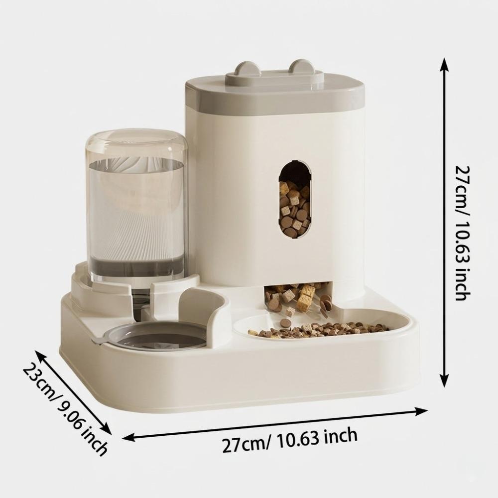 Cute 2-in-1 Automatic Cat Feeder & Water Dispenser  Portion Control Pet Bowl