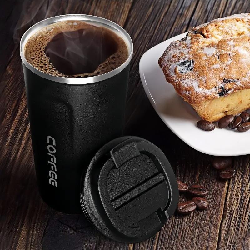Creative Travel Mug 380ML & 510ML Stainless Steel Vacuum Insulated Reusable Coffee Cup for Car & Outdoor Use