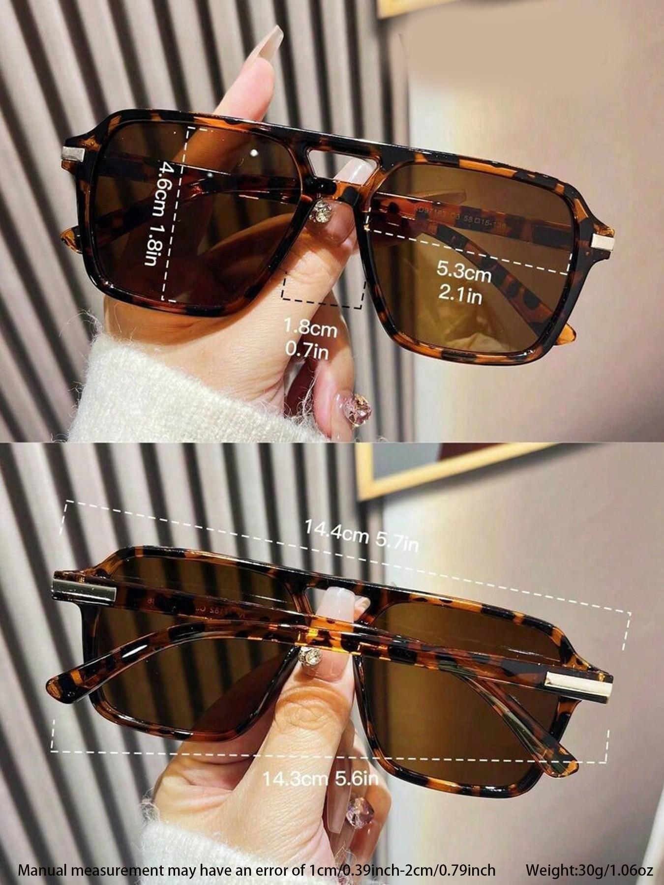 Men's Pilot Large Frame Sunglasses, Casual All-Over Print, Decorative Lens, PC Material, Unisex Daily Wear, Work & Fashion Accessory