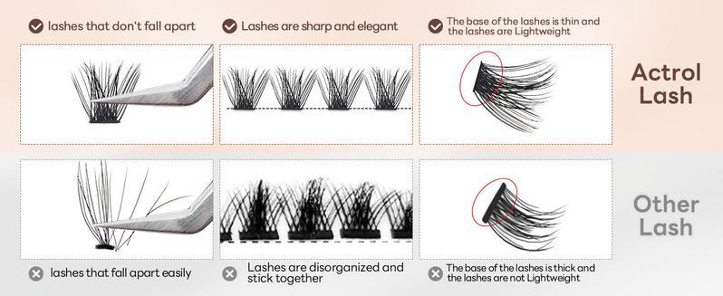 Thick&Curly Segmented Eyelashes,Nature Look Eyelashes 'Individual Eyelash Cluster