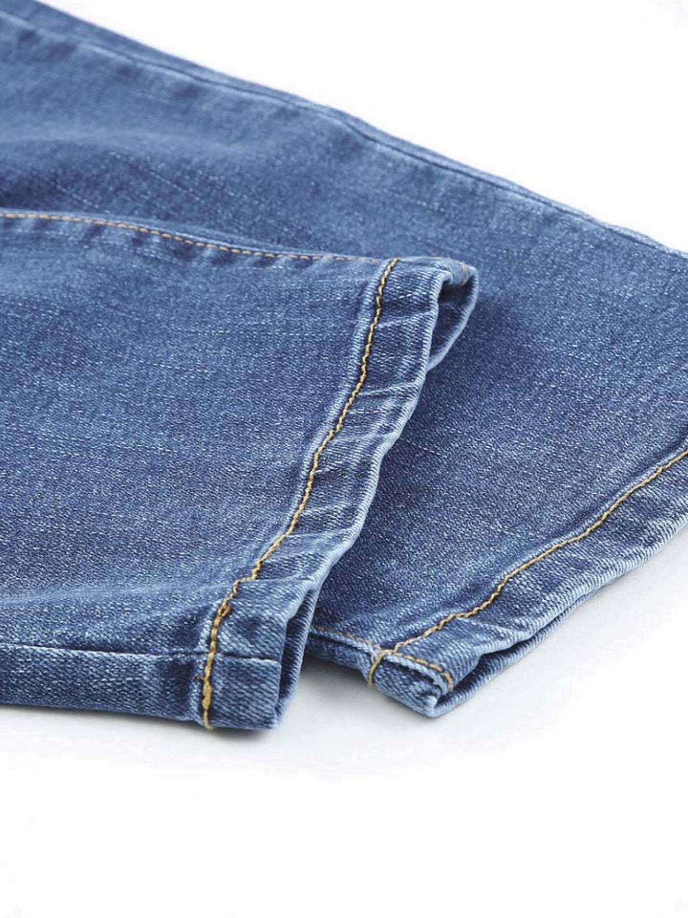 Women's Patch Ripped Distressed Mid-Waist Boyfriend Fit Washed Cute Floral Print Loose Denim Jeans Elastic Waistband Breathable Comfy for All Seasons