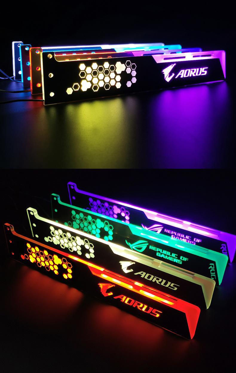 RGB Glow 28cm Extended GPU Support Bracket with Light Board for PC Chassis